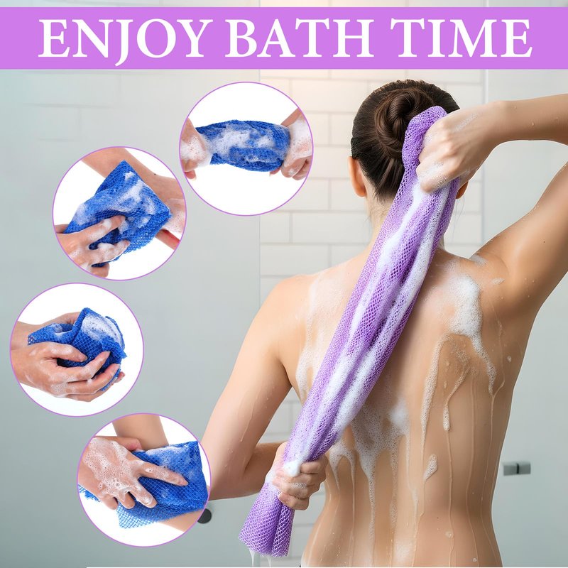 6 Pcs Bath Gloves for Shower Exfoliating, Deep Cleansing Body for Dead Skin Removal, Exfoliating Shower Bath Gloves Back Scrubber Set for Beauty Spa Massage Skin Shower Body Scrubber, Men Women