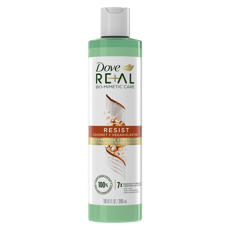 Dove RE+AL Bio-Mimetic Care Conditioner For Breakage-Prone Hair Resist Silicone-Free Conditioner With Coconut + Vegan Elastin 10oz