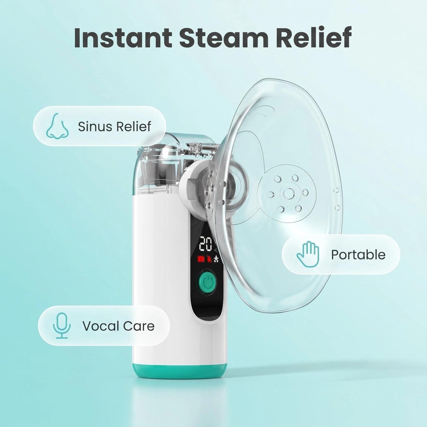 Steam Inhaler for Sinus Relief, Allergies, Congestion & Colds, Vocal Steamer Sinus Inhaler, Soothes Nasal & Throat Passages
