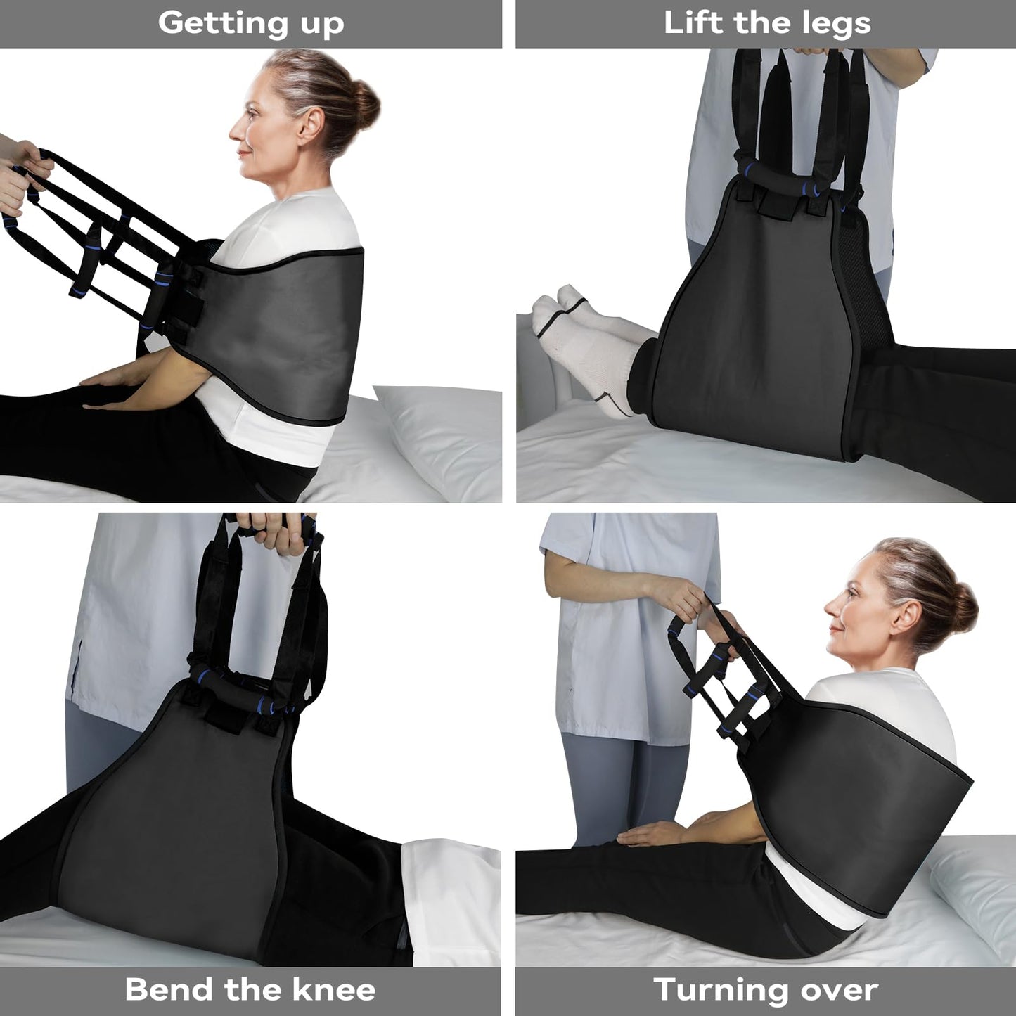 Transfer Belt for Elderly, Transfer Sling Gait Belts for Seniors Heavy Duty Patient Lift with Straps, Mobility Standing and Lifting Aid for Disabled, Elderly Safely Move from Wheelchair and Bed