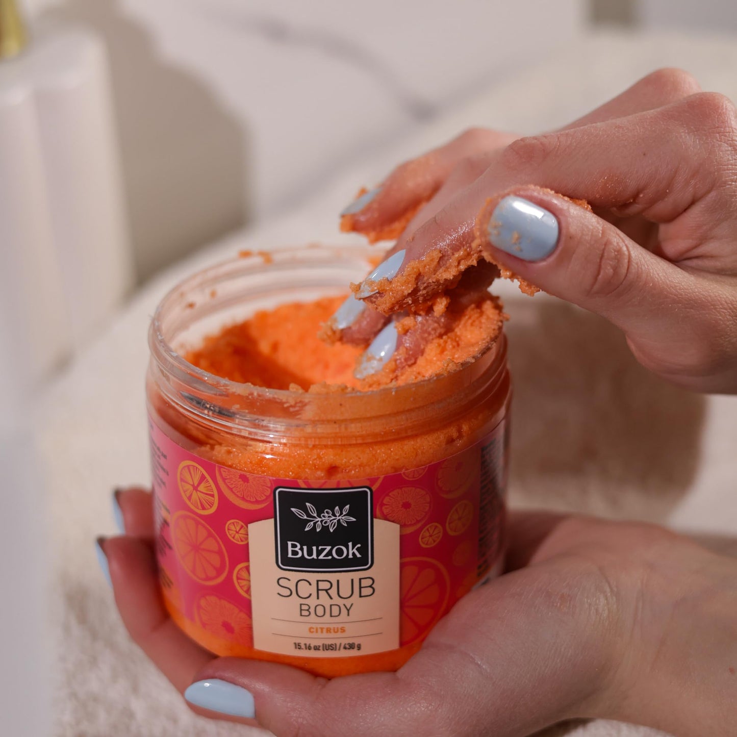 Citrus Body Scrub – Exfoliating Salt Scrub for Body Cleansing & Smoothing – Fresh Citrus Scent – For Shower & Bath Use