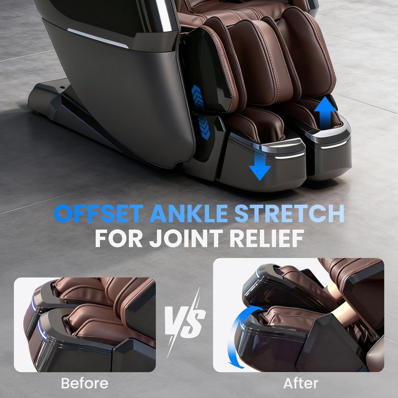 4D Massage Chair Full Body with Space Walk & Ankle Stretch, 2026 Zero Gravity 55“ SL-Track Shiatsu Massage Chair Recliner, Electric Calfrest Extension & Foot Rollers, AI Voice Control S002 Black