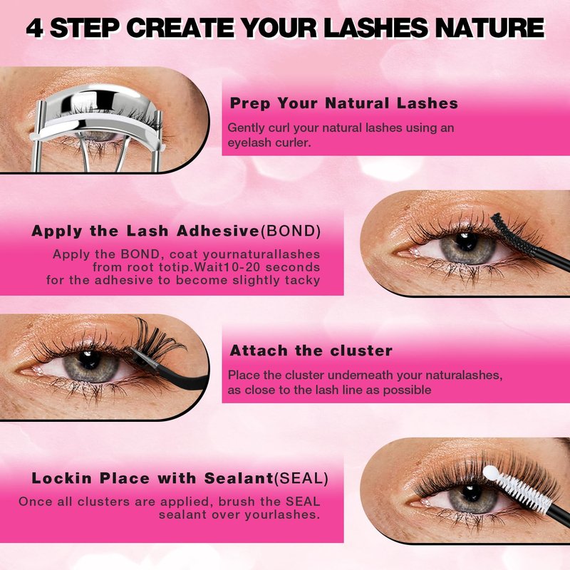 Skiennix Lash Cluster Glue Set - 150H Strong Hold Waterproof Adhesive | 2x5ml + 1x0.24oz for DIY Lashes