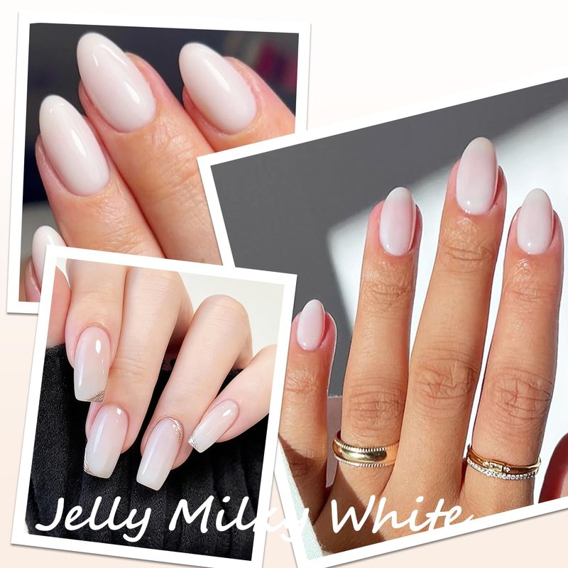 AZUREBEAUTY Milky White Gel Nail Polish 18ML, Natural Sheer Jelly Translucent White, Soak Off UV/LED, Self-Leveling & Long Lasting, Ideal for French Manicure