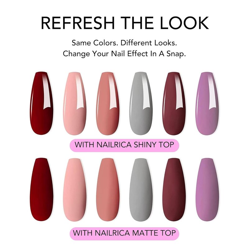 NAIRLCIA Matte Gel Top Coat, 15ML Gel No Wipe Matte Top Coat Soak Off Nail Lamp Gel Nail Polish Matte Finish Long Lasting for Proffesional & Home Nail DIY Manicure