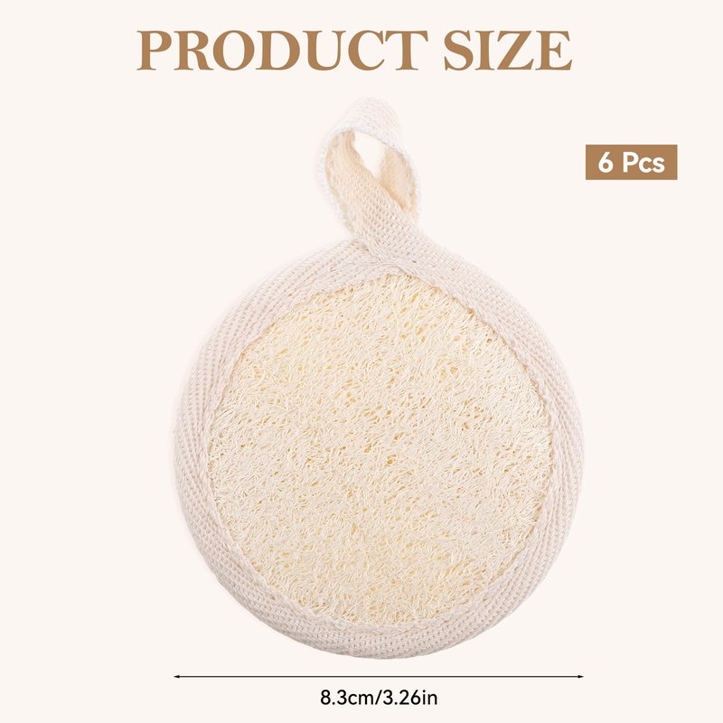 6 PCS Face Loofah, Face Sponges Loofah Exfoliator Scrubber Pads for Cleaning, Natural Facial Scrub Pads Loofahs for Women Men Washing Faces, Bath Shower