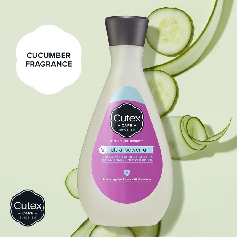 Cutex Gel Nail Polish Remover, Ultra-Powerful & Removes Glitter and Dark Colored Paints, Paraben Free, 10.1 Fl Oz