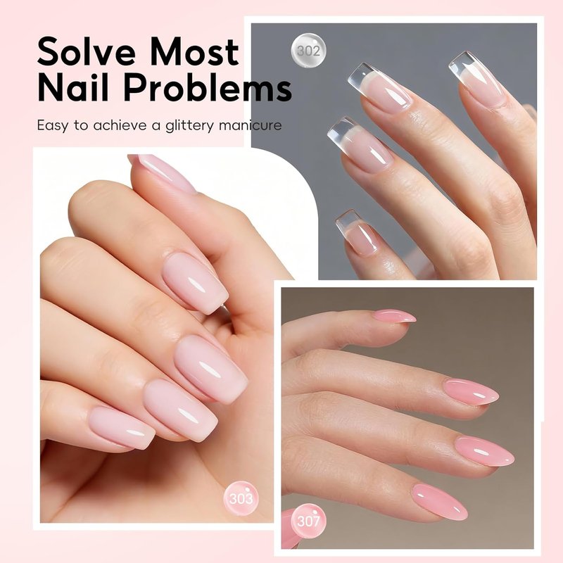 PEACECOLOR Builder Nail Gel Polish Set - 6 Colors for DIY Nail Extensions | Thickening Rubber Base Gel