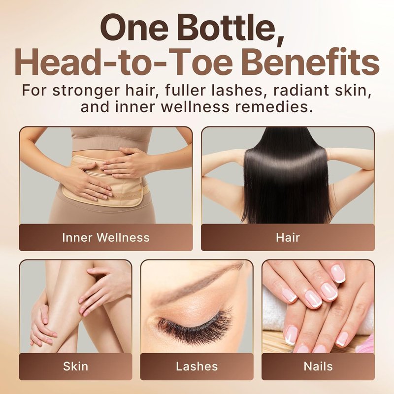 Organic Castor Oil - 100% Pure Cold Pressed for Hair Growth & Skin Care | 16.9 fl oz in BPA-Free Pump Bottle