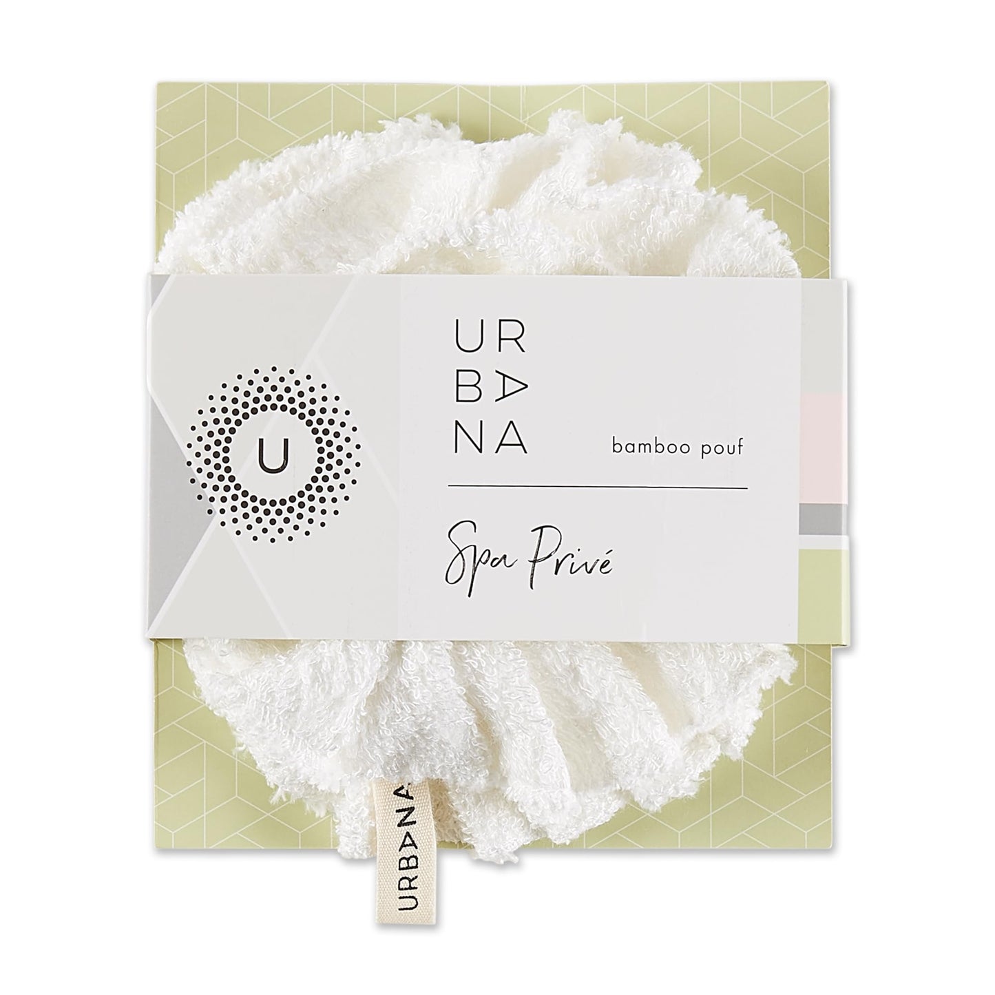 Urbana Spa Prive Bamboo Pouf, Natural & Reusable Creates Rich Lather Gentle Exfoliation