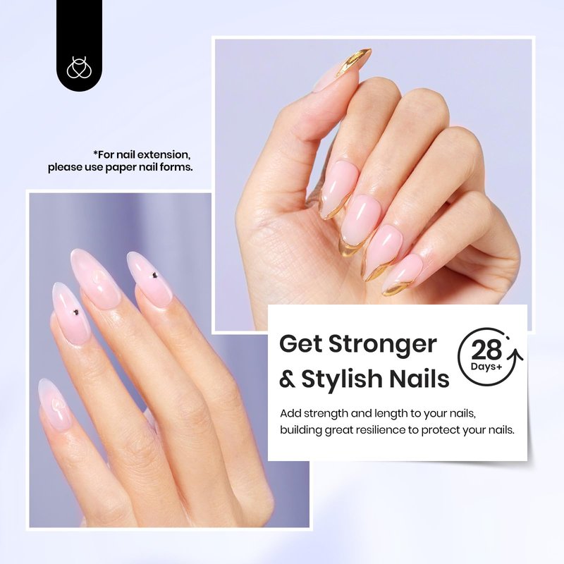 Beetles 3Pcs 15ml Builder Nails Gel with No Wipe Top Coat and Base Coat Set, Nail Extension Strengthening Nail for UV LED Lamp, Soak Off Gel Nail Polish for Nail Art