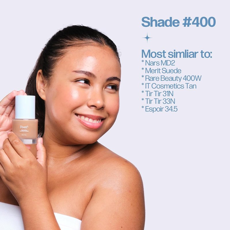 Hydrating Foundation for Natural Glow - Tan Neutral Shade #400 | Flawless Finish