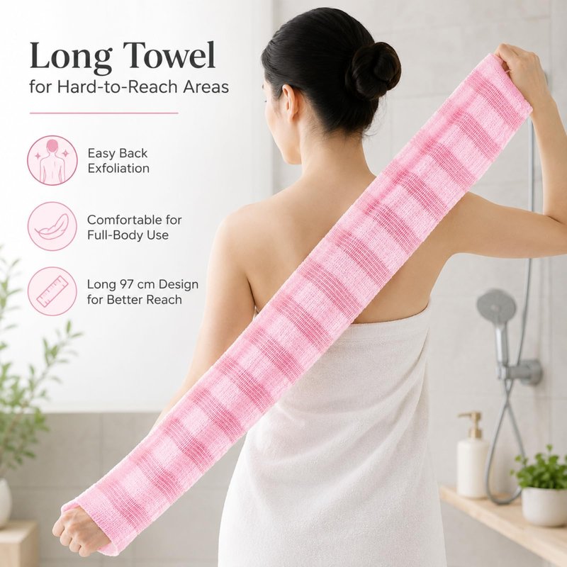 PLLCJB 2Pack Exfoliating Shower Towel, Premium Microfiber Scrub Towel, Body Scrubber with 2 Sides for Scrubbing & Washing, Quick-Drying, Durable and Gentle Exfoliating Towels for All Skin Types