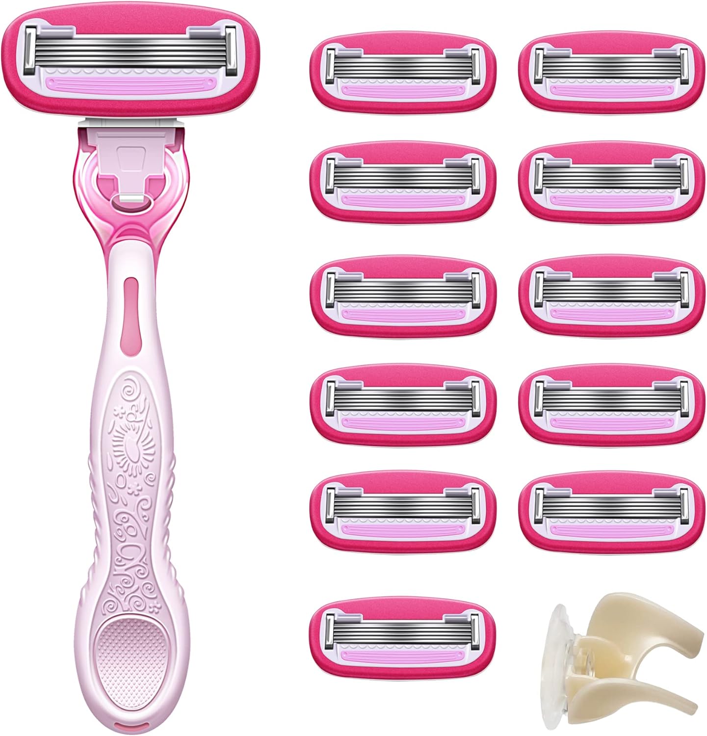 Women's 5-Blade Razor for Smooth Shave - Compatible with Venus Handles | Sensitive Skin, 12 Cartridges Included