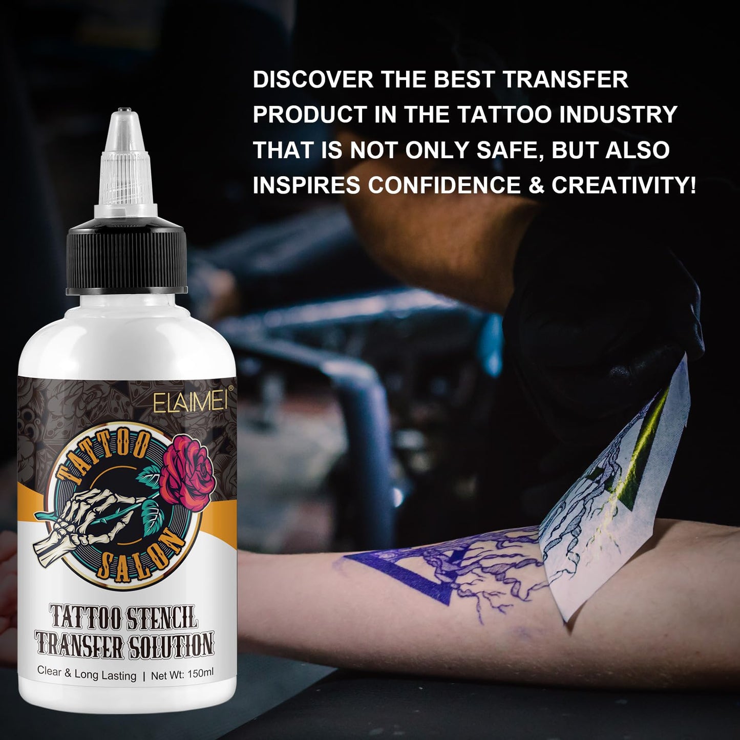Tattoo Stencil Transfer Gel Solution, Tattoo Stencil Gel, Transfer Gel for Tattooing, Stencils Primer Stuff Stencil Gel for Tattooing Paper Machine Temporary Tattoo Supplies, 150 ml / 5.1 fl oz