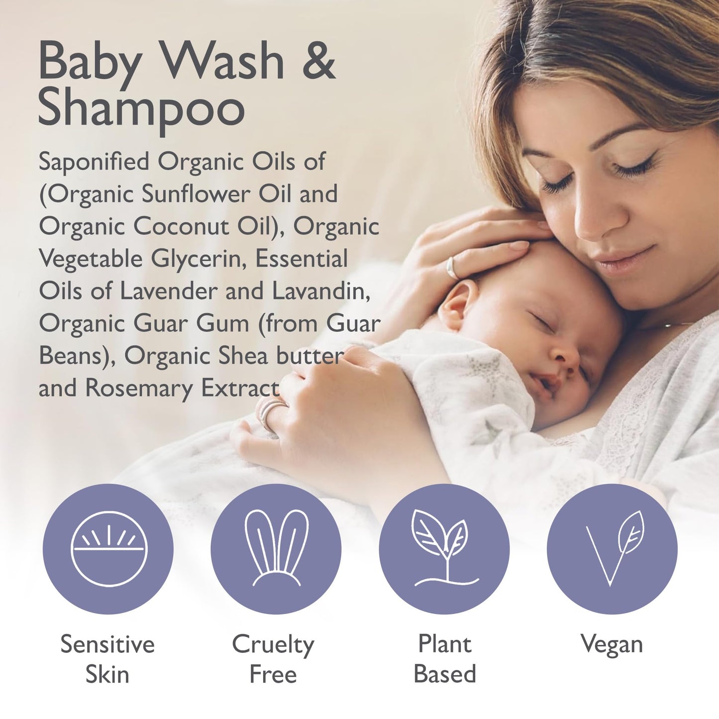 SoCal Suds & Company Baby Body Wash & Shampoo with Shea Moisture for Sensitive Skin, Bath & Hair Products for Toddlers & Babies, Natural Soap - 2 Pack Lavender 12oz Bottles