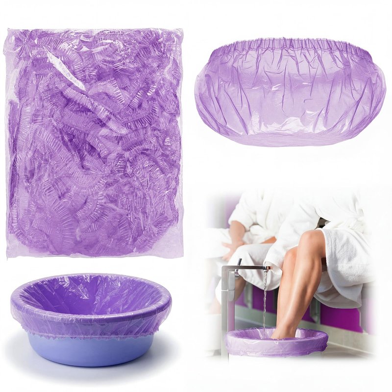 100 Purple Pedicure Liners 13.8 x 19.7 Inches Disposable Unbreakable Pedi Liners Disposable Fits Most Tub and Pedicure Foot Spa Home Use