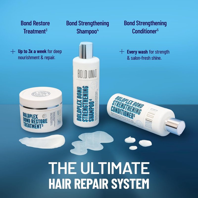 BOLD UNIQ BoldPlex Hair Mask - Deep Conditioner for Dry, Damaged Hair - Nourishes Curly & Frizzy Hair - 6.76 Fl Oz