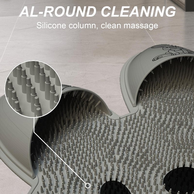 GEDEUBAN Foot Scrubber Matt for Shower Floor with Non-Slip Suction Cups, Silicone Foot Scrub Mat, Tapete para Lavar Los Pies En La Ducha