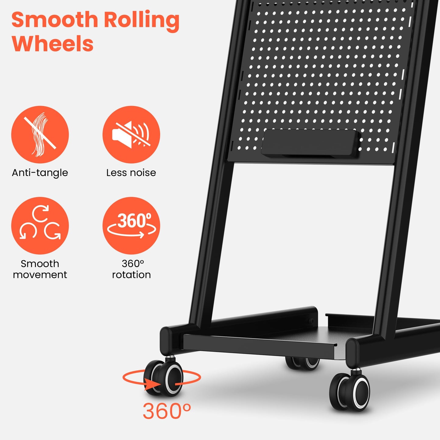 TASALON Pegboard Trolley Cart, Premium Multifunctional Rolling Tray with 360° Mute Universal Wheels, Multifunctional Mobile DIY Workstation Table for Tattoo Barber Worlkshop, Beauty Spa Salon Storage