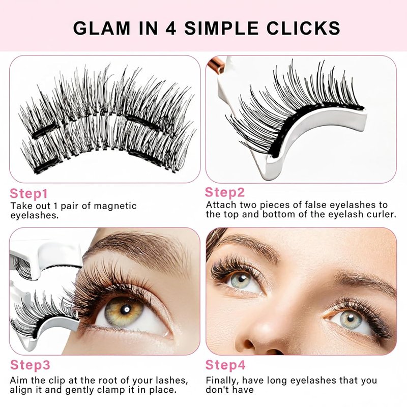 Magnetic Eyelashes - Easy Application with Applicator Tool | Natural Look & Reusable