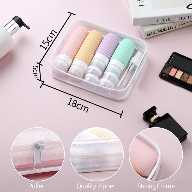 Mrsdry 16 Pack Travel Bottles Set, TSA Approved Leak Proof Silicone Squeezable Containers for Toiletries, Refillable Travel Accessories for Conditioner, Shampoo, Lotion & Body Wash Accessories