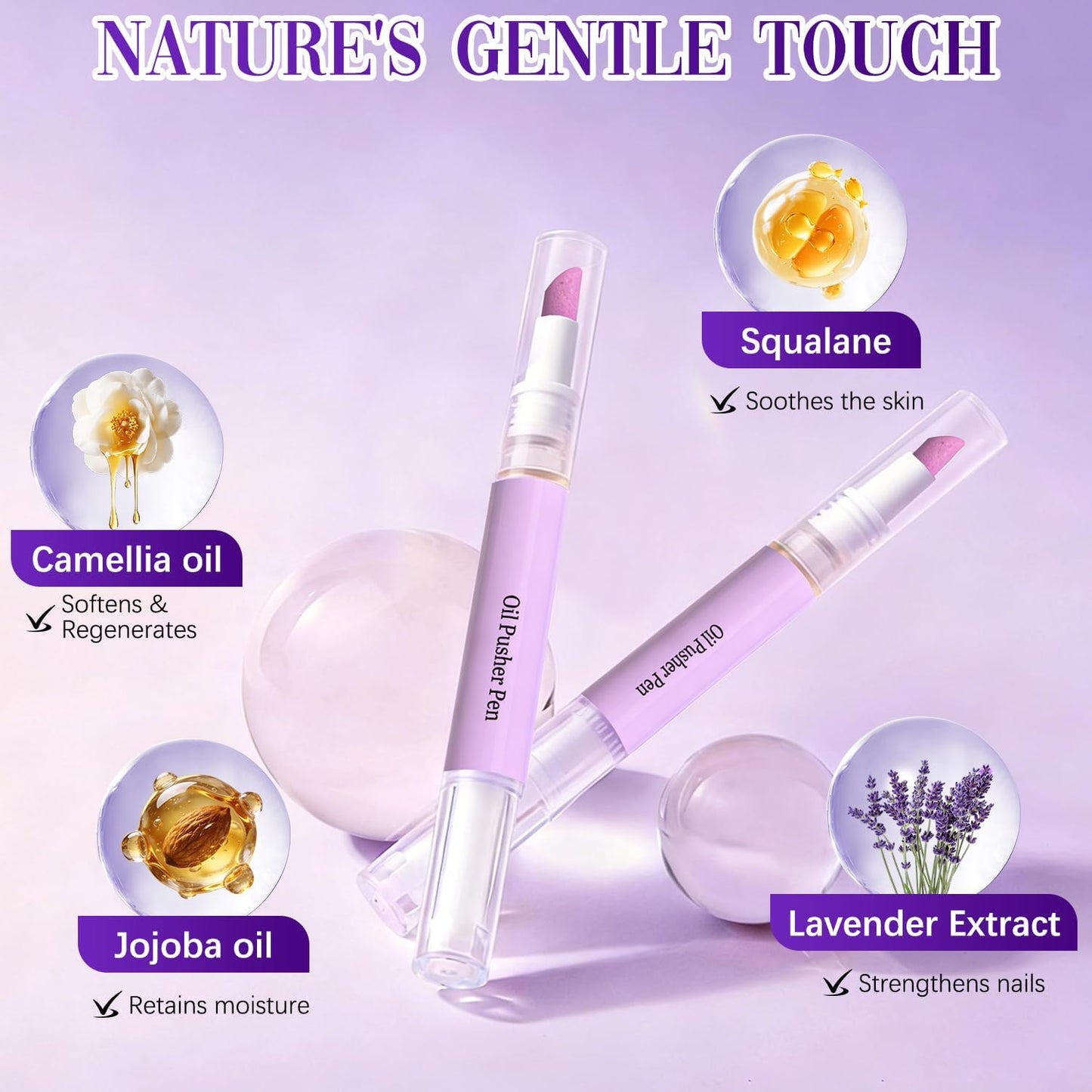 WEYRAVA Cuticle Oil Pusher Pen – 2-in-1 Nail Care Tool with Ceramic Cuticle Pusher & Moisturizing Oil, Portable Nail & Hangnail Care Pen for Dry Cuticles & Daily Hand Beauty