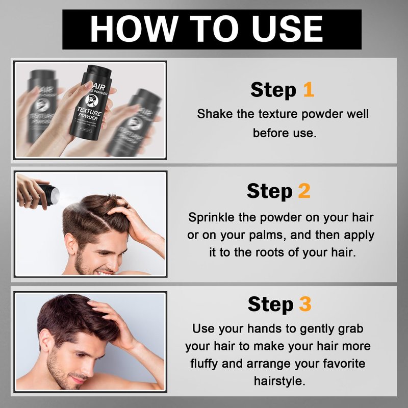 IONSGAKO Hair Texture Styling Powder for Men & Women, Hair Texturizing & Volumizing Powder Add Instant Volume Long-Lasting Hold Non-Greasy Matte Finish for All Hair Types - 0.52 Oz