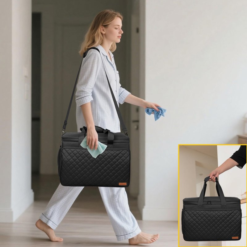 FURIMETY Steam Cleaner Carrying Bag Compatible with Dupray Neat Steam Cleaner, Multiple Storage Pockets for Dupray Neat Plus Steam Cleaner and Accessories, Bag Only, Quilted Black