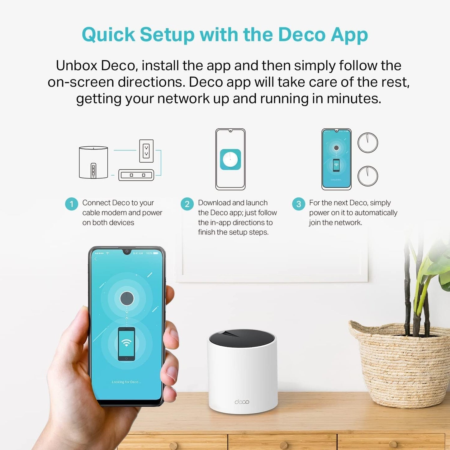 TP-Link Deco X55 WiFi 6 Mesh System - Covers Up to 6,500 Sq. Ft. | 3-Pack with Gigabit Ports