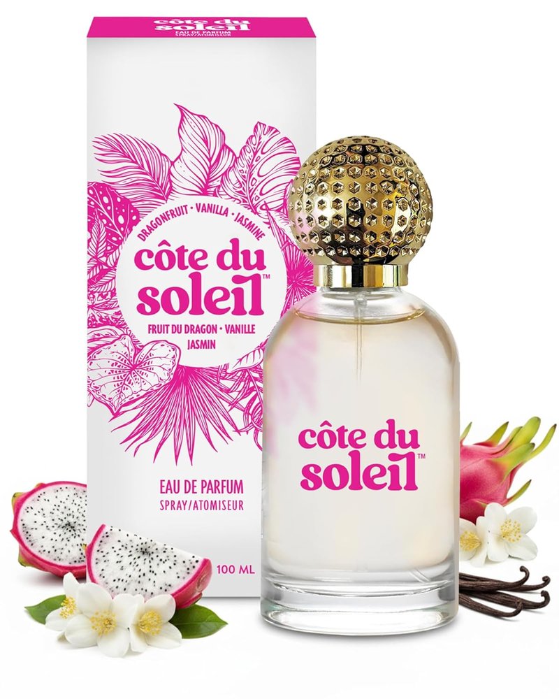 PB ParfumsBelcam Côte du Soleil Eau de Parfum for Women - Tropical Fruity Floral Scent with Dragon Fruit, Jasmine & Vanilla - 3.4 fl oz Long-Lasting Luxury Perfume