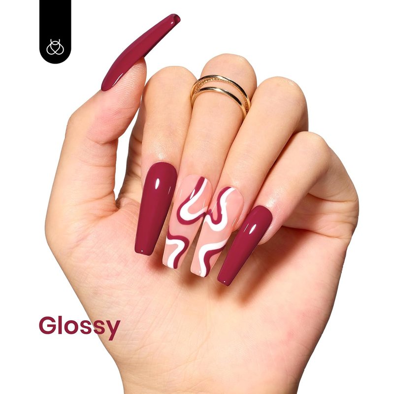 Beetles Red Gel Nail Polish - Dark Red Soak Off Mulled Wine Color | 15ml for Stunning Nail Art
