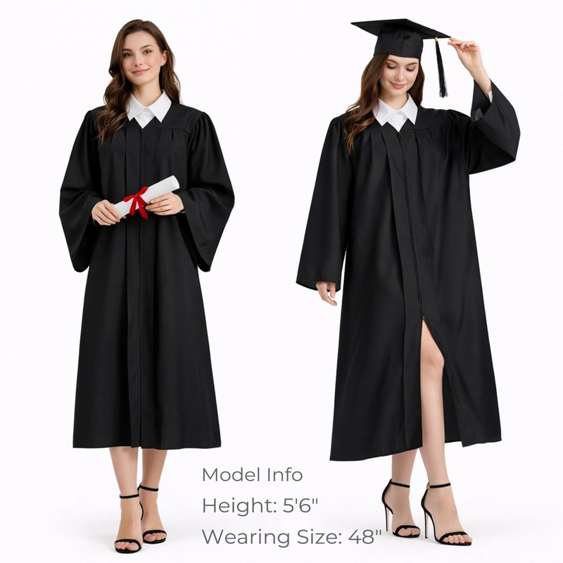 Happy Secret Matte Graduation Cap and Gown Set with Tassel and 2026 Charm for High School College Graduation