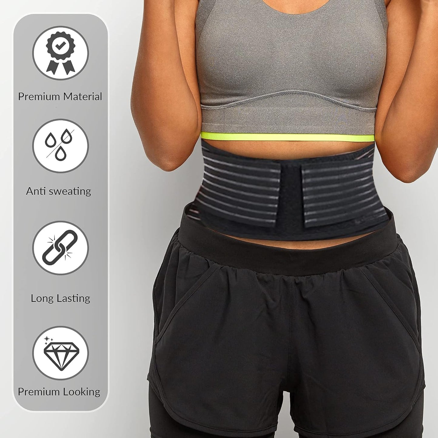 KkaFFe Back Support with Magnet, Tourmaline Magnetic Back Braces for Lower Back Pain Relief, Self Heating & Soothing Waist Band, Lumbar Support Belt for Herniated Disc/Sciatica(Medium)