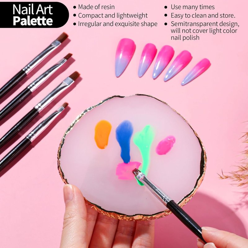 Nail Art Brushes Set - 11PCS Professional Nail Design Tools with Stand & Dotting Tools | Perfect for Creative Nail Painting