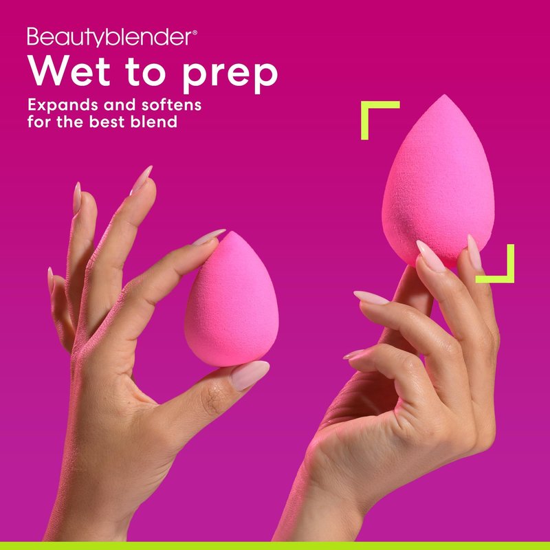 Beautyblender® Original Pink Beauty Blender Makeup Sponge, Super-Soft Foam Easily Blends Foundations, Powders & Creams, Made in USA, Reusable, Washable, Streak Free Application, 2 Pack