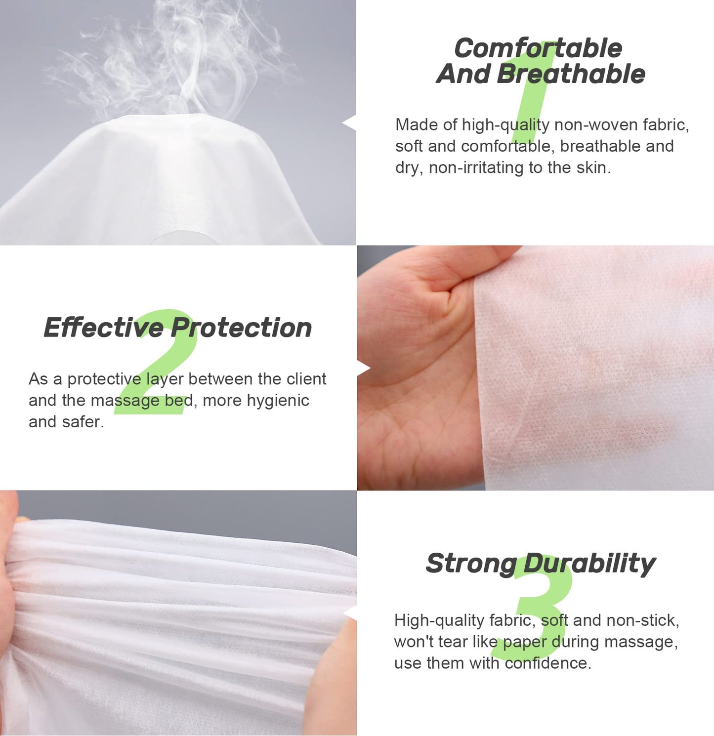 Tvvcalk 100pcs Massage Table Sheets, Disposable Bed Sheets Soft Non woven Fabric Spa Bed Sheets Breathable For Massage Beauty Salon Eyelash Wax Tattoo Bed Covers, 31" x 71" White