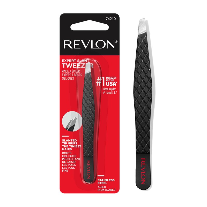 Revlon Expert Slant Tweezer, High Precision For an Easy Hair Removal, Made With Stainless Steel, 1 Count (Pack of 12)