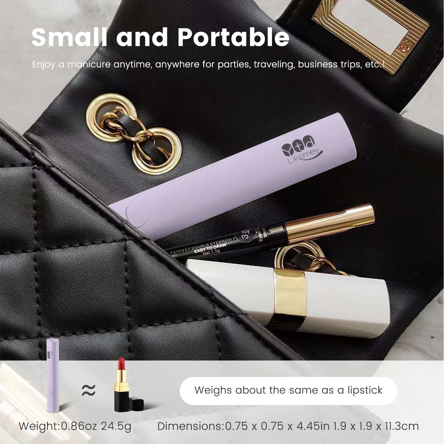 YTD Likomey Intelligent Sensor Handheld UV Light for Nail Gel with Magnetic Stand,Mini Portable Cordless Rechargeable Leather Nail Lamp with LCD Display,Fast Curing for UV Glue Builder Gel-G1 Orange