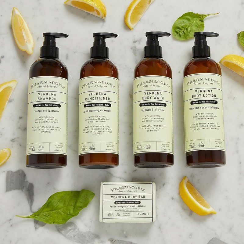 Pharmacopia Verbena Body Wash - Natural Shower Gel, Moisturizing and Nourishing Body Cleanser - Infused with Organic Aloe Vera, Coconut Oil, and Green Tea Extract - Vegan, and Cruelty-Free, 16 oz