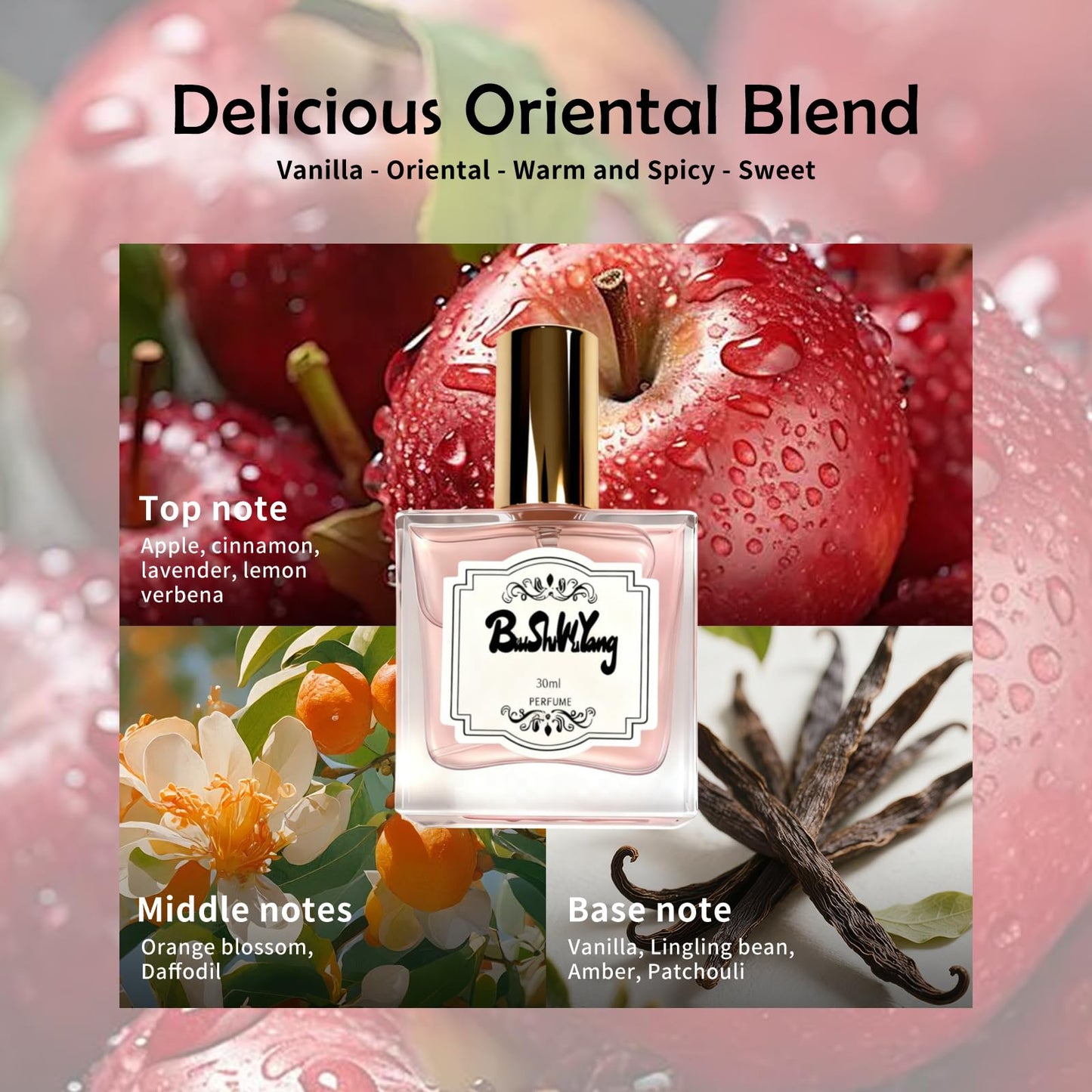 Women's Perfume - Eau De Parfum - Oriental Gourmet Notes of Vanilla, Lemon, Lavender, Amber & Patchouli - Long Lasting Fragrance, 30ml / 1fl oz