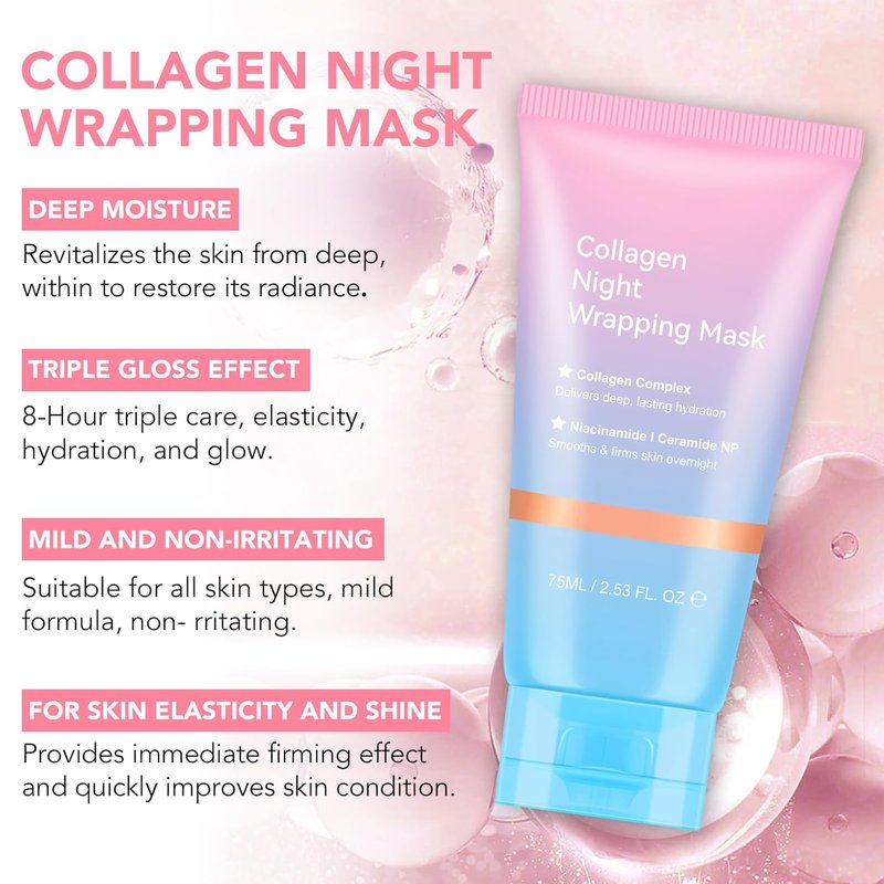 Frovetani Collagen Night Mask - Overnight Hydrolyzed Collagen Peel for Elasticity & Hydration | 150ml