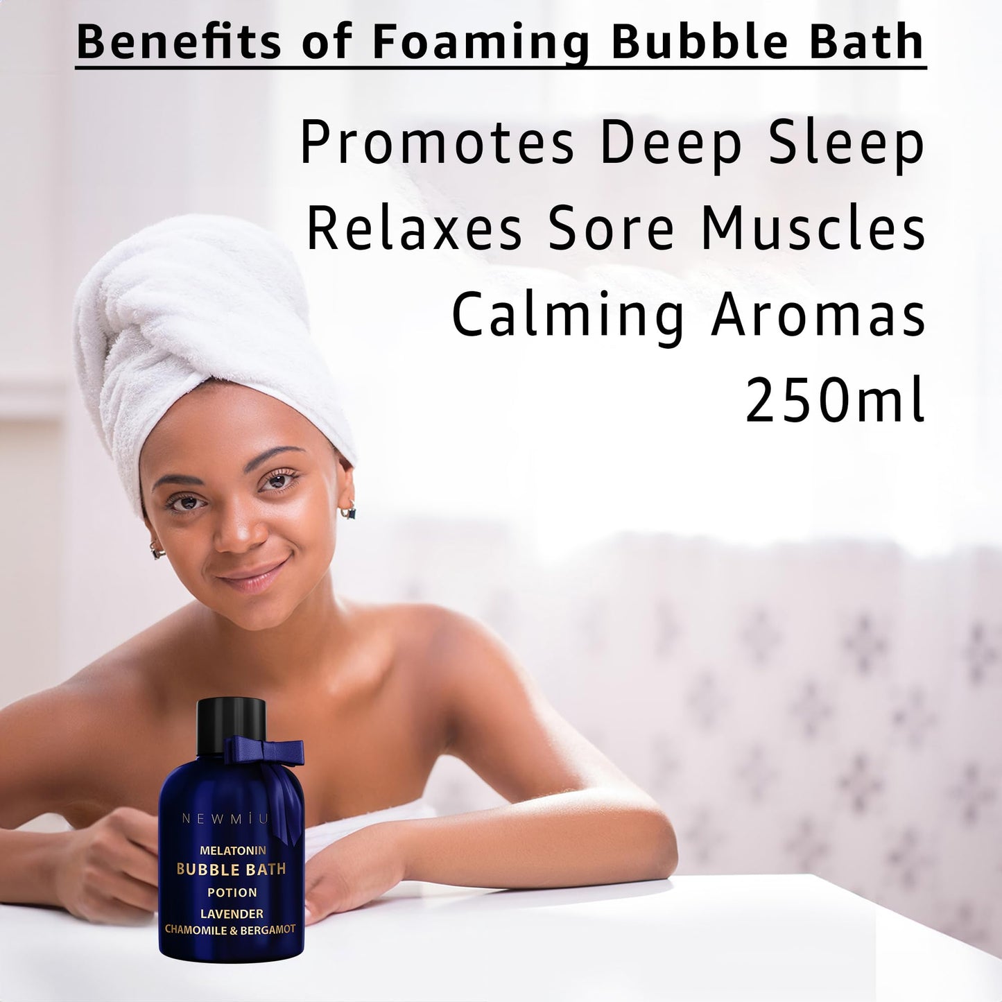 Deep Sleep Melatonin Bubble Bath - Long Lasting Foaming Bubbles - Moisturizing - Lavender Chamomile Bergamot - Relaxing Stress Relief - Calming Self Care Spa Gift for Birthday Christmas