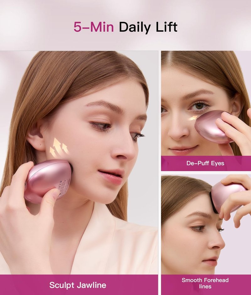 Microcurrent Facial Device, Face Sculpting Tool for Instant Lift & Contour, 6-Point Skin Tightener for Eye Puffiness, Forehead Lines & Jawline, Anti-Aging Face Massager Kit