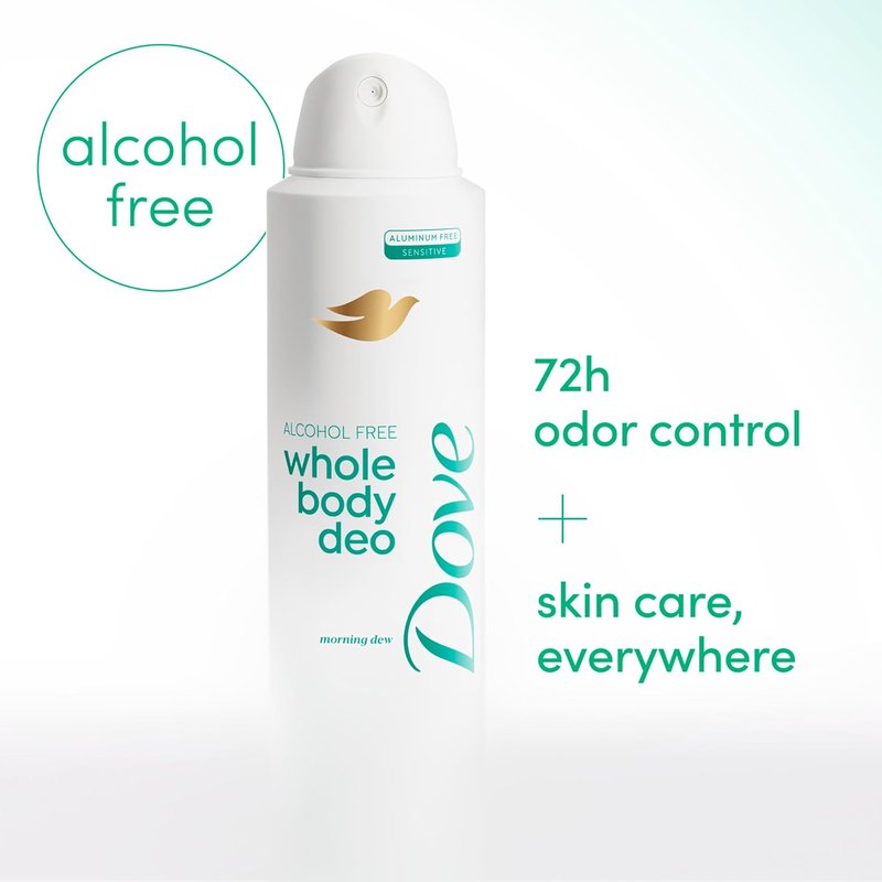 Dove Whole Body Deodorant Spray - Alcohol-Free Morning Dew Scent | 4 oz for Women