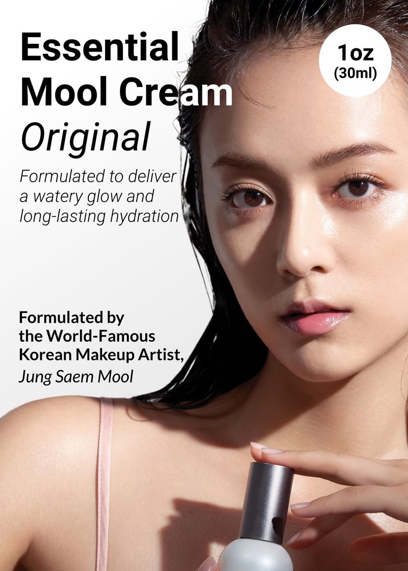 JUNG SAEM MOOL Essential Mool Cream | Hydrating Primer for a Long-Lasting Foundation Makeup, Glow Finish, Centella and Panthenol for Glass Skin Korean Skincare (Original, 1 Fl Oz)