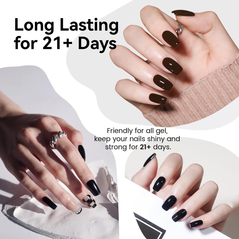 JODSONE Top Coat Gel Polish - High Gloss Finish for Long-Lasting Manicure | 10ML No Wipe, UV Lamp Required