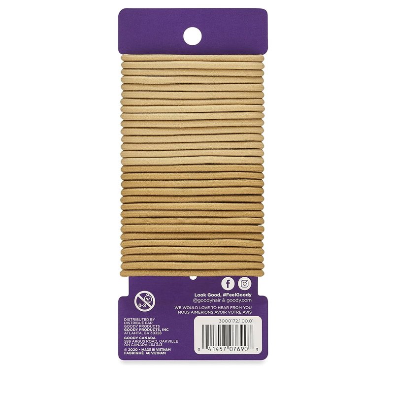 Goody Ouchless Hair Elastics - Tangle-Free Hold for Thick, Curly & Textured Hair - 30 Count, Blonde Ponytail Holders