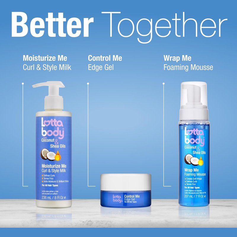 Lottabody Moisturize Me Curl & Style Milk - Coconut & Shea Oils for Frizz Control | 8 oz