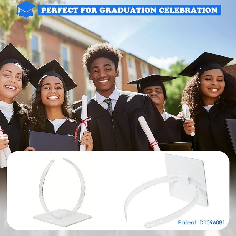Graduation Cap Headband - Anti-Fall Hair Band for Graduates | Clear Accessory for Women